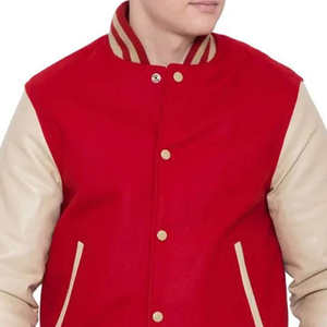 Chaqueta Varsity de Béisbol para Hombre, Chaqueta de Lana con Manga de Cuero, Abrigo Informal de Invierno, Logotipo Personalizado, Fabricante al por Mayor - Product Image 6