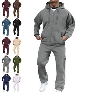 Ensemble de survêtement actif personnalisé, décontracté, lourd, à manches longues, à séchage rapide, respirant, à capuche, chaud, durable, pour la salle de sport, la course à pied - Product Image 2