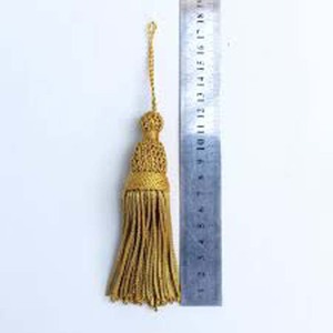 Customized Size 20cm Rhinestone Trimming Crocheted Bullion Tassel - Product Image 1