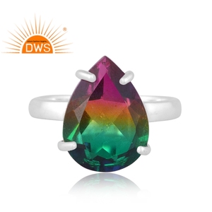 Anillo apilable de piedras preciosas de cuarzo de la mejor calidad de plata esterlina Bio Mystic Doublet, fabricante de joyería personalizada - Product Image 2