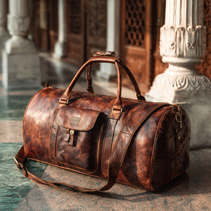 กระเป๋าหนังแท้แฟชั่น, กระเป๋าหนังวัวใบใหญ่สำหรับผู้ชายและผู้หญิงกระเป๋าเดินทางทางธุรกิจกระเป๋าสะพายไหล่ใบใหญ่สำหรับสุดสัปดาห์ - Product Image 1