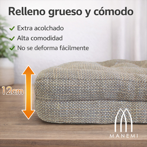 4 Cojines Individuales para Sofá de Jardín, 80x60 cm para Asiento, 50x60 cm para Respaldo, 12 cm de Grosor, Duraderos para Uso en Exteriores - Product Image 3