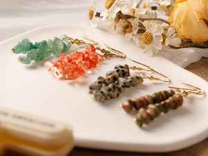 Boho <b>bead</b> earrings with turquoise design andy cascading <b>fringe</b>, unique jewelry gift - Product Image 4