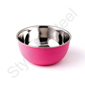 Bol à mélanger Bol en acier inoxydable de qualité alimentaire Bols polyvalents en acier inoxydable pour micro-ondes 14 cm de profondeur pour salade - Product Image 1