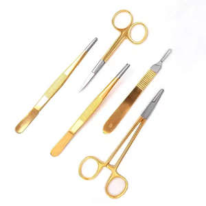 Juego de Instrumentos de Disección para Estudiantes de Medicina, 5 Piezas, Acero Alemán Manual, Recubierto en Color Dorado, Quirúrgico, Ortopédico, Surgiright - Product Image 6
