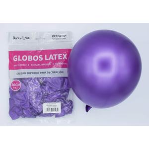 Globos de Látex Party Love de 30 cm, Color Morado Metálico, para Decoración - Product Image 1