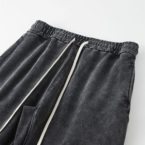 Nouveau Pantalon Décontracté Homme Tendance Coupe Droite Léger Taille Mi-Haute Effet Délavé à l'Acide - Qualité Supérieure 100% Coton Faible MOQ - Product Image 3