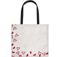 Sac à bandoulière pour femme, sac de shopping de qualité supérieure, en toile de coton teinte écologique, imprimé sur toute la surface, avec poignée en ruban noir, pour usage quotidien