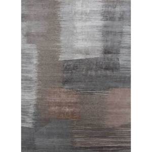 พรมขนสัตว์ถักมือลาย Kavi ผสมไหมไผ่ สีเบจและสีน้ำตาลโทนอ่อน ลายแบบนามธรรม รูปทรงสี่เหลี่ยมผืนผ้า สำหรับห้องนั่งเล่นวัยรุ่น - Product Image 1