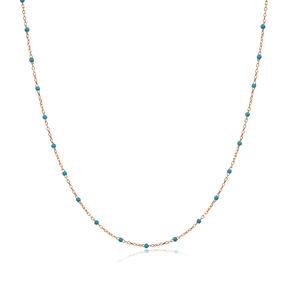 Turquoise Color Enamel Design Gold Plated Rhodium Plated Chain <b>Necklace</b> <b>Handmade</b> Wholesale Turkish 925 Sterling <b>Silver</b> Jewelry - Product Image 5