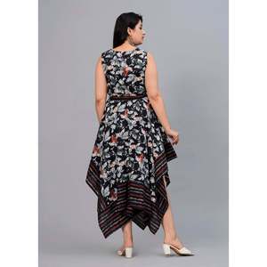 Robe longue asymétrique sans manches noire et grise en satin de luxe avec dentelle, coupe sirène, sans bretelles, taille XL, pour le printemps - Product Image 2