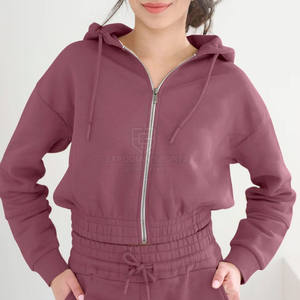 Nouvelle arrivée de femmes ensemble de jogging zippé court ensemble de vêtements de course en plein air à bas prix ensemble de jogger zippé court pour femmes - Product Image 2