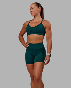 Wholesale Custom Logo Dark Moss <b>Shorts</b> & Bra <b>Women's</b> Sets Quick Dry Breathable Workout Gym 2 Piece Set <b>Beach</b> Summer <b>Women's</b> set - Product Image 3