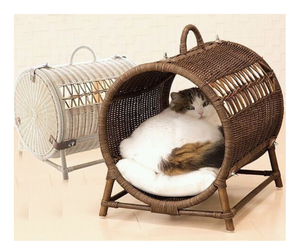 Handmade Natural Rattan Pet Bed Eco Friendly Woven Rattan Pet Bed for Dogs <b>Cats</b> with Cushion Premium High Quality Wholesale - Product Image 6