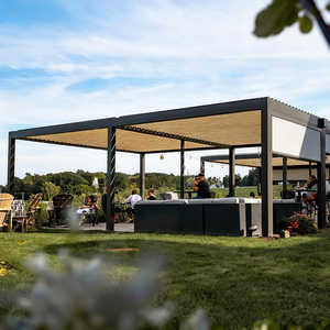 Meubles d'extérieur, design moderne, imperméable, toit bioclimatique en aluminium à lames orientables, pergola motorisée, éclairage LED, balcon, respectueux de l'environnement - Product Image 5