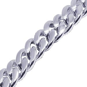 Chunky Hip Hop Hombres Cadena Joyería Plateado Bling Collar - Product Image 3