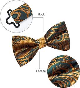 Venta caliente Nueva moda Corbatas de seda Hombres Estilo de negocios personalizado Pajaritas Patrón de rayas Sublimación Mariposa Gemelos Corbatas - Product Image 4