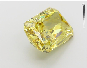 Aniva 4.08CT IGI ได้รับการรับรอง HPHT ห้องปฏิบัติการสีแฟนซีสดใสเพชรทรงสี่เหลี่ยมสีเหลืองสดใสได้รับการรับรอง - Product Image 2