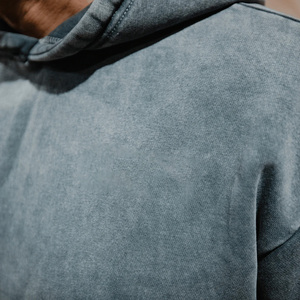 Sudadera con capucha lavada con ácido de peso pesado personalizada para hombres con Capucha con cordón, material de lana suave, bordado con impresión de etiqueta privada - Product Image 3