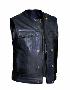 Gilet en cuir pour homme, nouvelle mode, design personnalisé, cuir de mouton véritable, haut de gamme, respirant, coupe-vent - Product Image 1