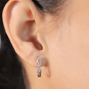 NOVAMART Fine Semi-Hoop <b>Silver</b> <b>Stud</b> <b>Earrings</b>-Zarkan's Minimalist Design Wholesale Export - Product Image 1