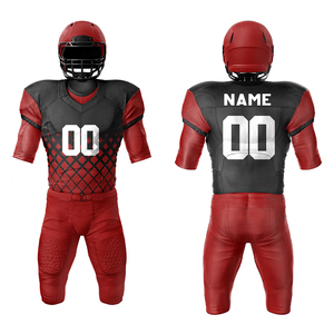 Dernier design, ensembles d'uniformes de football américain respirants, grande taille, manches courtes, kits de sublimation, vêtements de bronzage, casque 100% - Product Image 3