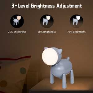 Lámpara de Noche LED con Diseño de Gato Adorable, Moderna, Mini, Recargable, 7 Colores, Proyección Cálida, ABS, 5V, Interruptor, Estilo Rústico - Product Image 4
