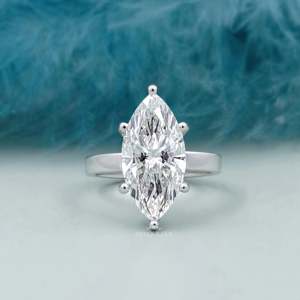IGI Certified White Gold Solitaire Engagement <b>Ring</b> with Marquise Cut <b>Diamond</b> Elegant <b>Diamond</b> <b>Rings</b> Collection - Product Image 1
