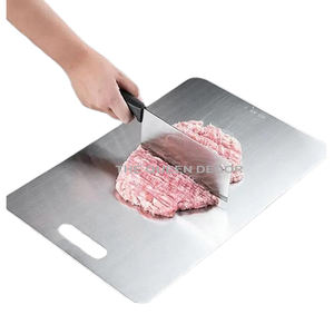 Planche à découper en métal de haute qualité Planche à fromage en acier inoxydable Forme rectangulaire en métal brillant Planche à découper polie - Product Image 1