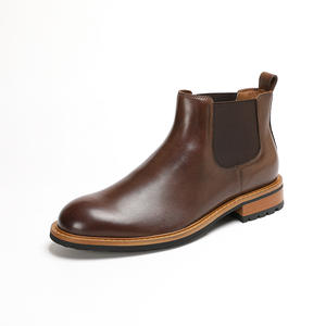 Bottines mi-mollet en cuir givré tendance avec boucle, design léger pour l'hiver et les soirées - Product Image 5