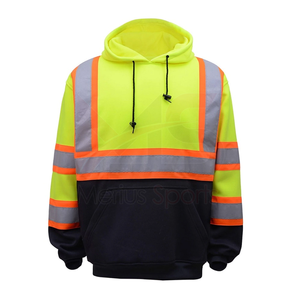 Sweat-shirts à capuche de travail en polaire haute visibilité pour hommes, personnalisables avec logo, réfléchissants, pull-over, OEM, collection 2026 - Product Image 1