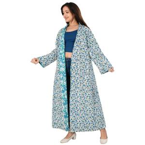 เสื้อแจ็กเก็ตสไตล์โบฮีเมียนสำหรับผู้หญิงเสื้อโค้ทสไตล์กิโมโนยาวผ้าฝ้ายพิมพ์ลายบล็อกอินเดียเสื้อคลุมสไตล์ชนเผ่าน้ำหนักเบาฤดูใบไม้ร่วงทำด้วยมือ - Product Image 4