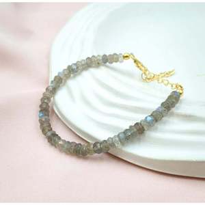 AAA+ Labradorite <b>Beaded</b> <b>Bracelet</b> Gold Plating Diamond Main Stone Religious for Wedding Party Anniversary Engagement Perfect Gift - Product Image 3