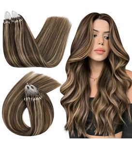 APOGROUP HAIR MANUFACTURER Vietnamese Virgin Remy Human Hair <b>Micro</b>-loop <b>Extensions</b> No Glue Machine Double Weft Cuticle Aligned - Product Image 2
