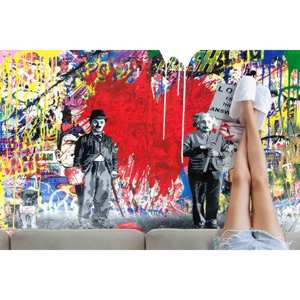 Tapis imprimé - Tapis graffiti Banksy, moderne, cadeau, personnalisé, cuisine, avec tapis à poils doux - Product Image 2