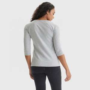 Camiseta de talla personalizada para mujer de secado rápido y transpirable con mangas completas al por mayor blusas y camisas personalizadas en blanco - Product Image 2