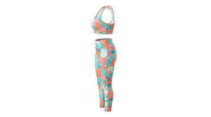 Ensembles de yoga 2 pièces pour femmes, personnalisables, respirants, à devant uni, taille élastique, grandes tailles, avec logo personnalisé, vente chaude en gros - Product Image 2