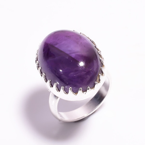 Elegante anillo fino de Plata de Ley 925 hermosa piedra preciosa de amatista púrpura regalo de joyería elegante de alta calidad para su compromiso - Product Image 1