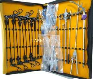 Recién llegado, pinzas laparoscópicas de acero, tijeras, pinza, disector y soporte de aguja, Kit completo de cirugía, uso Manual - Product Image 5