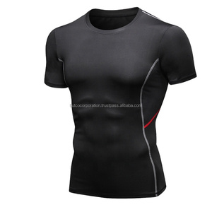 T-shirt de compression en maille unie pour homme, manches longues, écologique et respirant, vente en gros - Product Image 2