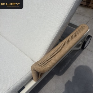 Chaises longues d'extérieur <span class=keywords><strong>en</strong></span> aluminium pour piscine, mobilier de jardin <span class=keywords><strong>en</strong></span> métal, chaise longue <span class=keywords><strong>en</strong></span> corde, lit de repos de luxe, mobilier de patio, <span class=keywords><strong>transat</strong></span> - Product Image 6