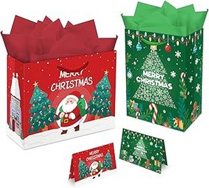 Bolsas de Regalo de Papel Kraft Grueso para Navidad, Bolsas de Embalaje Biodegradables con Asas, Disponibles en Stock - Product Image 1