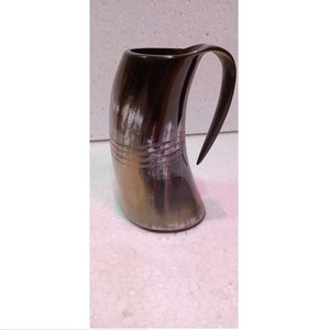 Mug à boire en corne de buffle classique fait à la main avec base en MDF, haute qualité, capacité de 400 à 600 ml pour la bière et le vin - Product Image 4