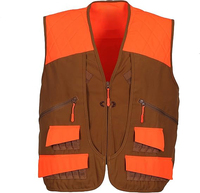Gilet de chasse à la caille de faisan Upland Chargement avant et arrière orange avec épaules matelassées pour gaucher ou droitier