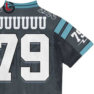 เสื้อเจอร์ซีย์ทรงโอเวอร์ไซส์แบบยูนิเซ็กซ์ ทรงบ็อกซี่ ไหล่ตก พิมพ์ลายแบบซับลิเมชั่น ผ้าโพลีเอสเตอร์ตาข่าย สตรีทแวร์ ฟุตบอล หนักแน่น ด้านหน้าเป็นผ้าตาข่าย - Product Image 6