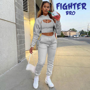 ชุดวิ่งออกกำลังกาย2ชิ้นสำหรับผู้หญิงชุดวอร์มไซส์พิเศษชุดวอร์มแขนยาว - Product Image 6