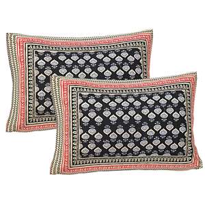 Black Paisley 240 TC 100% Cotton Bedsheet Set Super <b>King</b> <b>Size</b> with 2 Pillow Covers Comforter Type for Home Use (SHKV1100) - Product Image 3