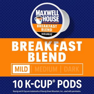 Maxwell House Breakfast Blend Mild Roast K-Cup Coffee Pods, 10 ct Box - Product Image 3