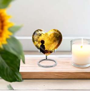 Golden Sunset Mementos Urnas para cenizas humanas Metal para adultos Urnas personalizadas para mamá Cenizas Urnas funerarias - Product Image 4