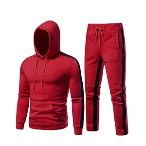 Survêtement de sport d'hiver à manches longues en coton pour hommes, motif confortable, respirant et solide avec deux poches - Product Image 1